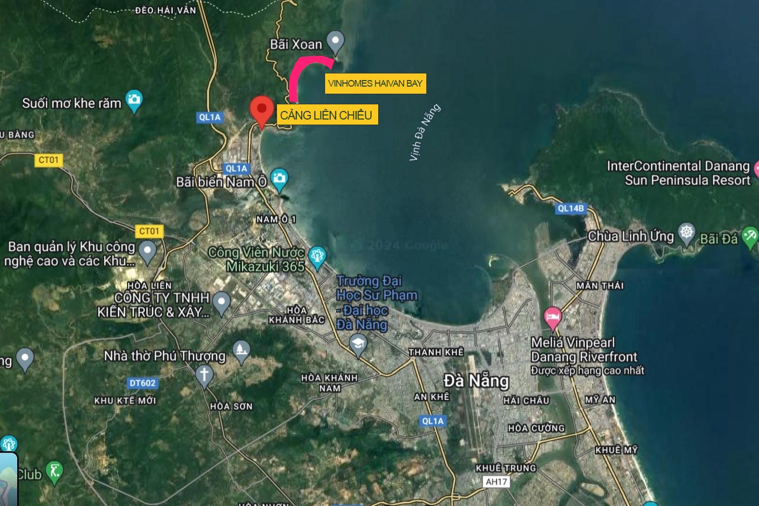 Vị trí dự án Vinhomes Hải Vân Bay